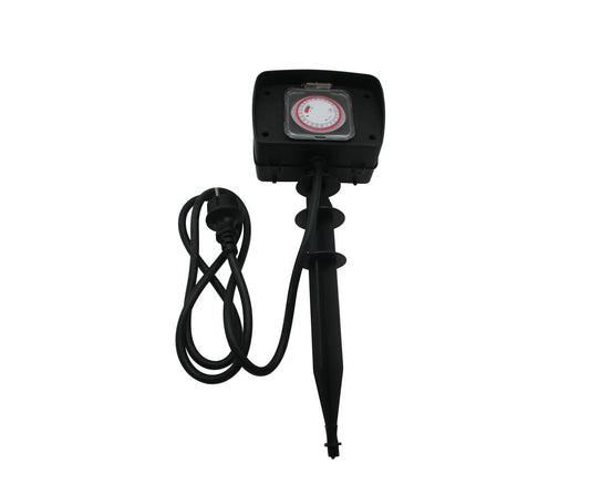 Tuincontactdoos met Timer, 1.5m Kabel, IP44, Voor Buitenverlichting