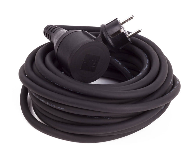 Verlengsnoer 10m, 3G1.5, 3500W, 250V, rubber, binnen/buiten gebruik