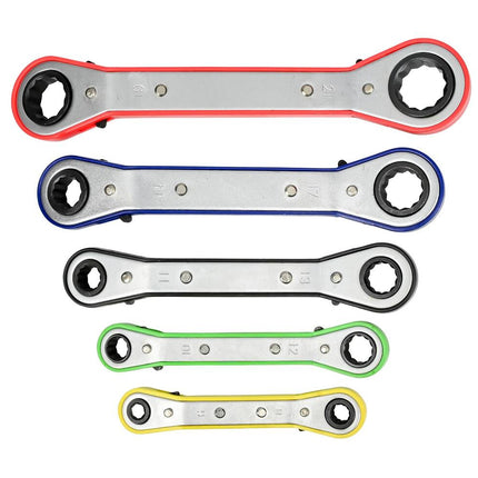 5-delige Ringratelset, Chroom-Vanadium, Auto- en Huisreparaties