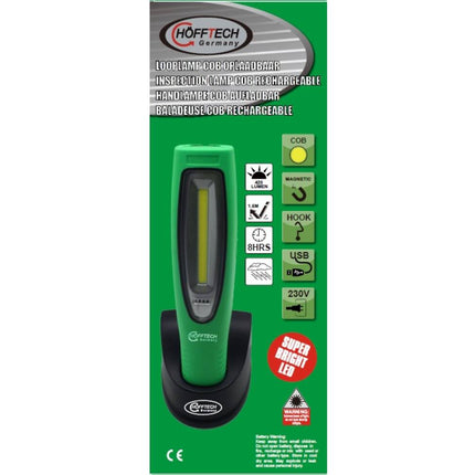 Oplaadbare 420lm COB Looplamp met Docking, USB, 8u Gebruikstijd