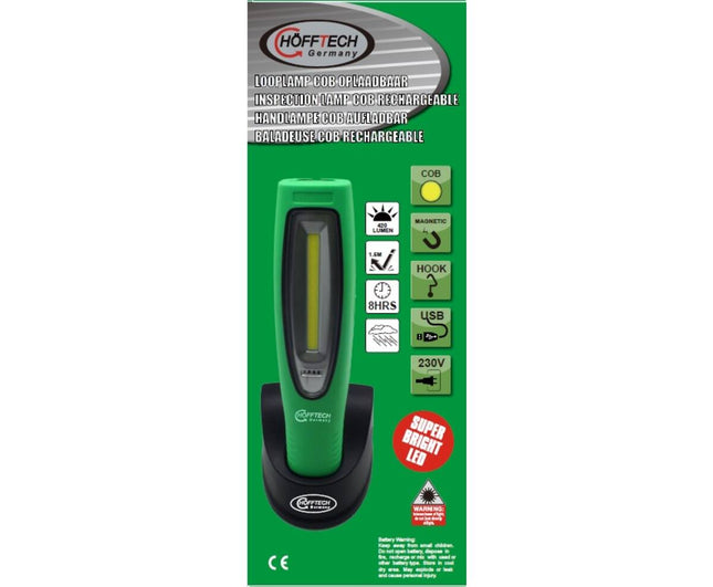 Oplaadbare 420lm COB Looplamp met Docking, USB, 8u Gebruikstijd
