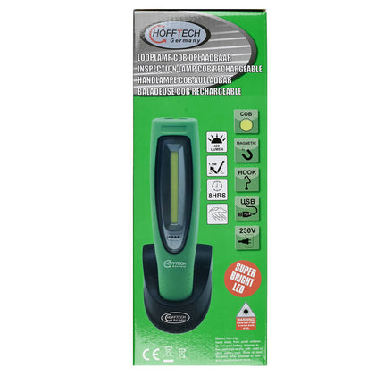 Oplaadbare 420lm COB Looplamp met Docking, USB, 8u Gebruikstijd