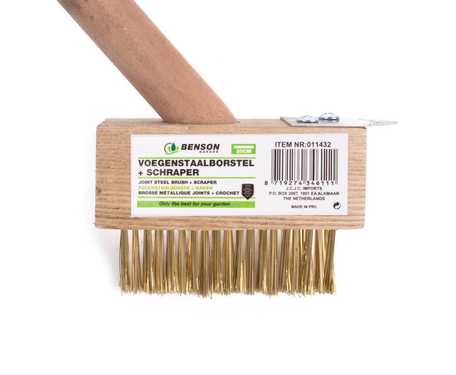 Voegenborstel 30cm Steel - Verwijdert Onkruid & Mos Tussen Tegels