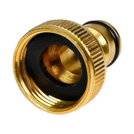 Slangkoppeling Messing 3/4" voor snelle tuinslang-aansluiting.