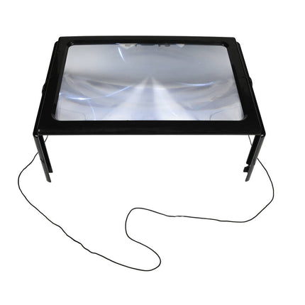 Leesloupe A4, 3x Vergroting, 4 LED-lampen, Ideaal voor Lezen