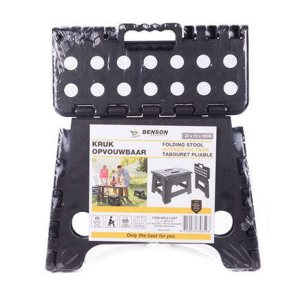 Opvouwbare Zwart-Wit Kruk, 80 kg, Compact voor Huis & Tuin
