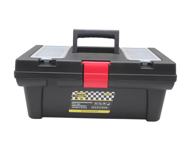 Gereedschapskoffer 42x23x18 cm, robuust kunststof, ideaal voor DIY.