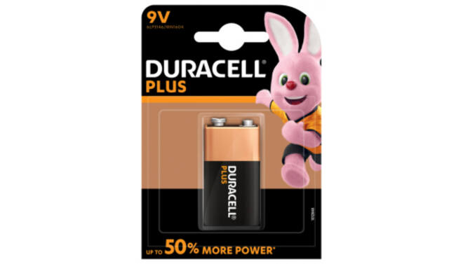 Duracell alkaline plus 9V 6LR61/MN1604