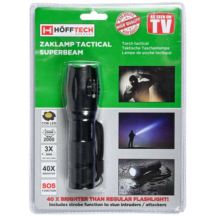 Zaklamp 5W ALU: 260 Lumen, 5 standen, SOS, robuust voor outdoor.
