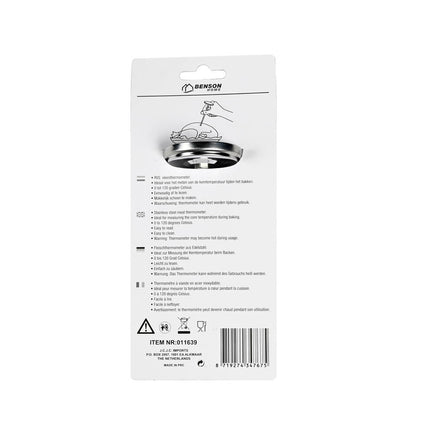 Vleesthermometer Profi, RVS, 0-120°C, ideaal voor perfect gaar vlees.