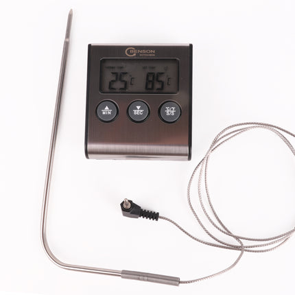 Keukenthermometer digitaal met timer – Nauwkeurigheid +/- 1°C, Tijdsbereik 0 - 99.59 min