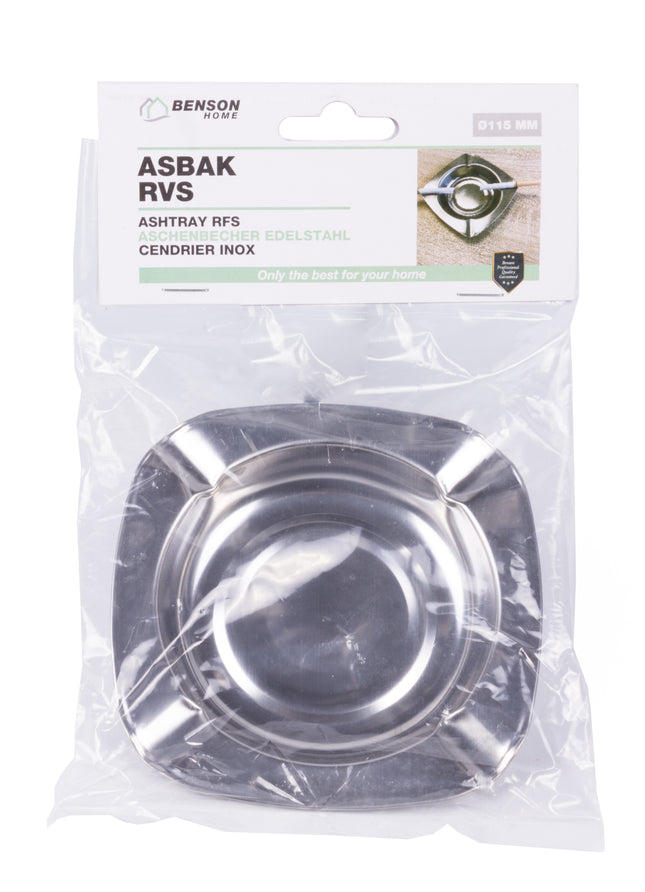 Asbak RVS ø115 mm – Diameter Ø 115 mm — compact maar ruim genoeg, compact
