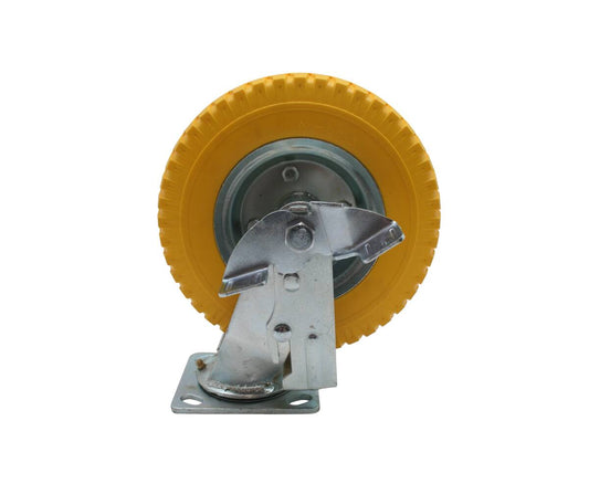 8" PU Zwenkwiel met Rem, 2.50-4", Ideaal voor Zware Lasten