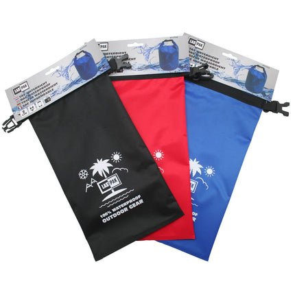 Waterdichte Tas 2L - Zwart/Rood/Blauw, Ideaal voor Outdoor Avonturen