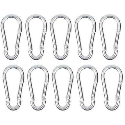 Karabijnhakenset 10 Stuks, 6x60mm - Ideaal voor Ophangen & Bevestigen