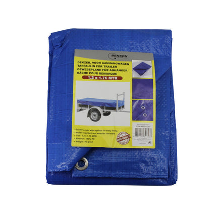 Aanhangwagenzeil 1.2x1.76m, 6 ogen, 100% PE, 90g/m², waterafstotend
