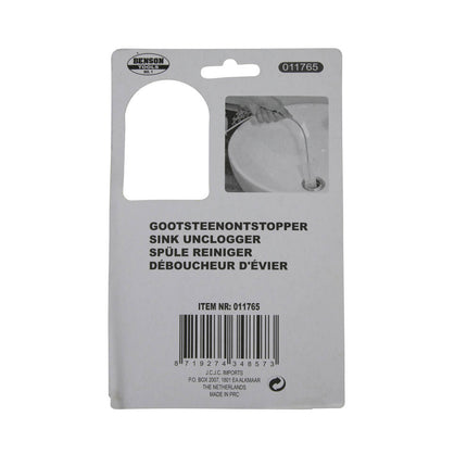 Gootsteenontstopper 100cm, kurkentrekkeruiteinde, flexibele reiniging