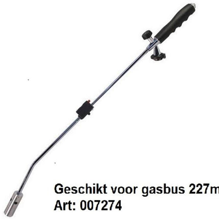 Onkruidbrander Gas 800-1300°C, Regelbare Vlam, Piezo Ontsteking