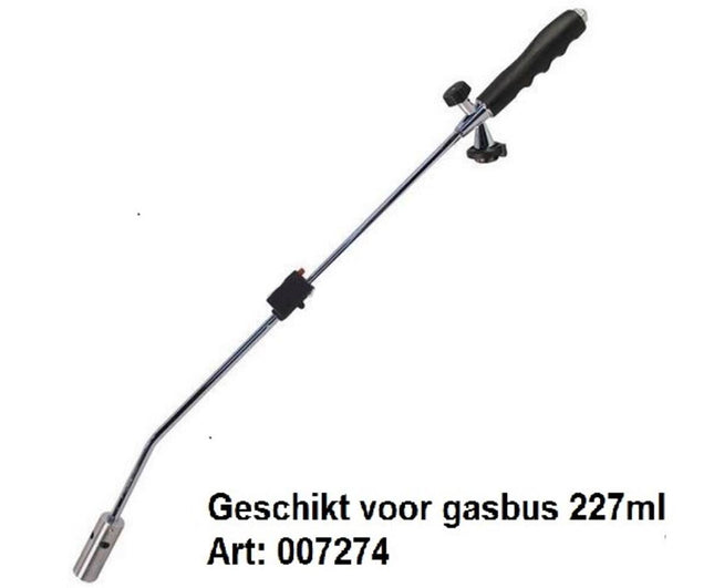 Onkruidbrander Gas 800-1300°C, Regelbare Vlam, Piezo Ontsteking
