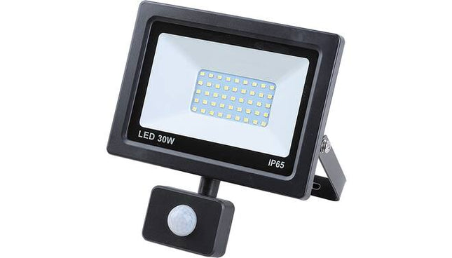 LED Straler 30W SMD, 2100lm, Sensor, IP65, 6000K, 173x195mm, Buitenverlichting