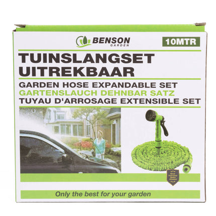 Flexibele Tuinslangset 10m met 7-Standen Sproeikop voor Tuinieren
