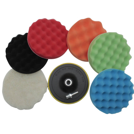 Polijstset 7 dlg ø150 mm M14 Adapter - Voor Boormachines & Polijstmachines
