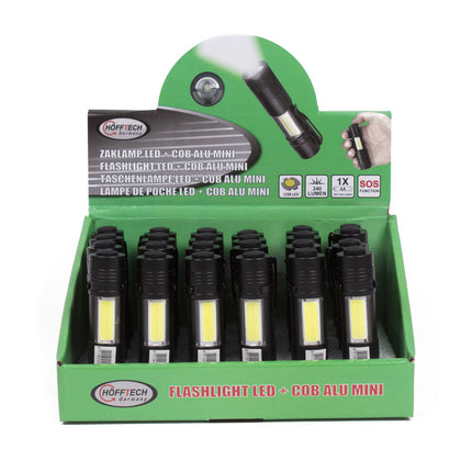 Mini LED Zaklamp 92x21mm, 240lm, 4 standen voor kamperen