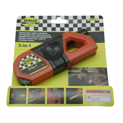 Rolmaat 3m, Laser 10m, Waterpas - Perfect voor Tegels en Planken