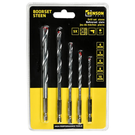 5-delige Steenboorset 4-10mm voor Precisie Boren in Steen