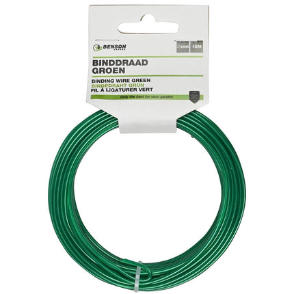 Groen PVC binddraad 2mm 15m, ideaal voor plantenondersteuning