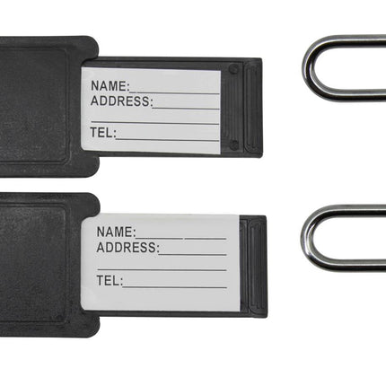 Kofferlabel + hangslot set 4 dlg