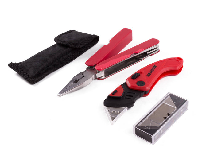 Multitool & Snijmes Set met 5 Reservemesjes voor Vissers en Klussers