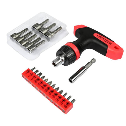 21-delige Bit-Doppenset met Ratel T-Greep voor Schroeven en Montage