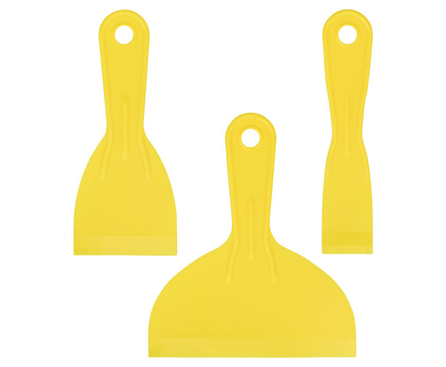Kunststof Plamuurmessenset 3 dlg: 38mm, 75mm, 150mm; egaliseren oppervlakken