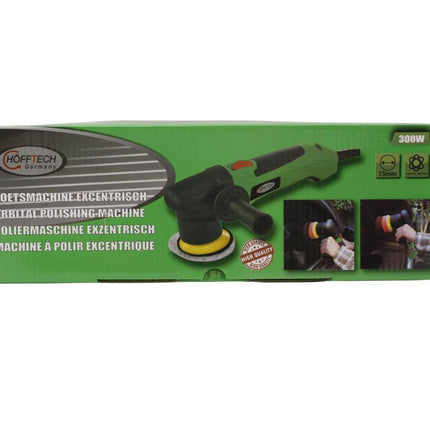 Excentrische Poetsmachine 300W, ø75mm, Incl. Pads voor Auto's