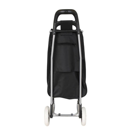 Zwarte boodschappentrolley 92x32x21 cm, 40L, 25kg draagvermogen