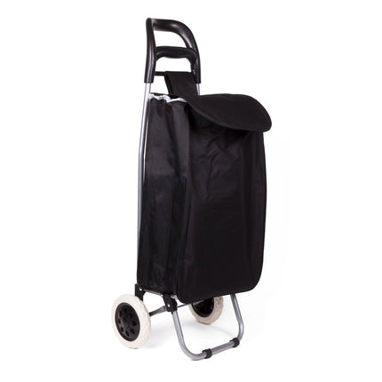 Zwarte boodschappentrolley 92x32x21 cm, 40L, 25kg draagvermogen