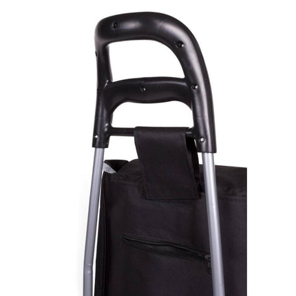 Zwarte boodschappentrolley 92x32x21 cm, 40L, 25kg draagvermogen