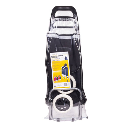 Zwarte boodschappentrolley 92x32x21 cm, 40L, 25kg draagvermogen