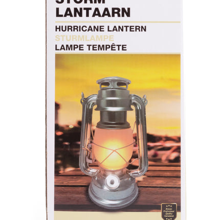LED stormlantaarn 25 cm alu flame effect