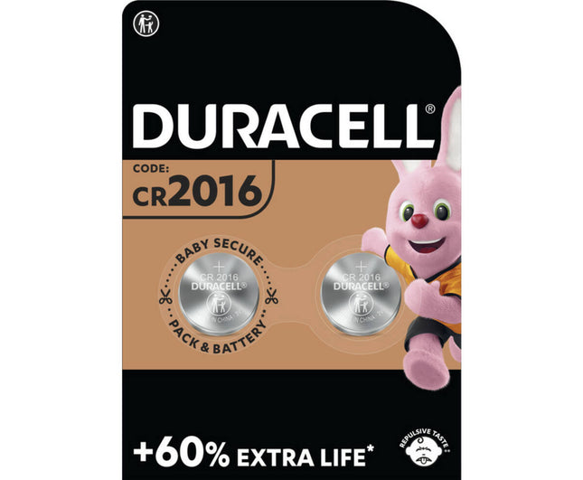 Duracell Lithium DL 2016 Batterijen 3V - Ideaal voor Horloges 2 Stuks