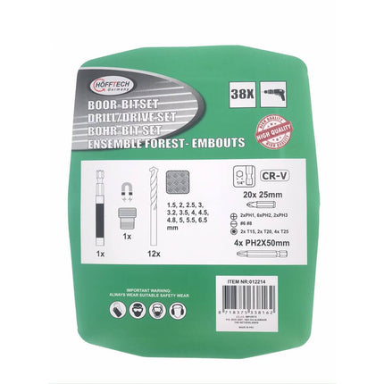 Boor-Bitset Magnetisch 38dlg: HSS Bits, CRV Bits, Magnetische Houder