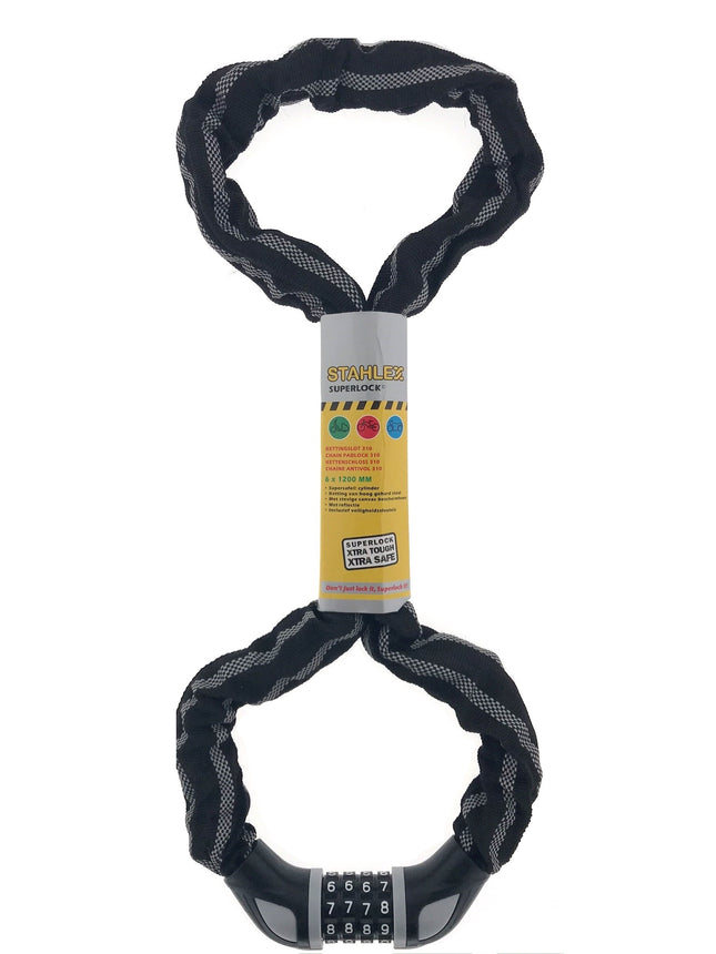 Ketting cijferslot lockloop 6 x 1200 mm reflectie