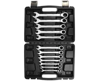Ratel Ring-Steek Sleutelset 12-delig, 8-22mm, met Opbergkoffer