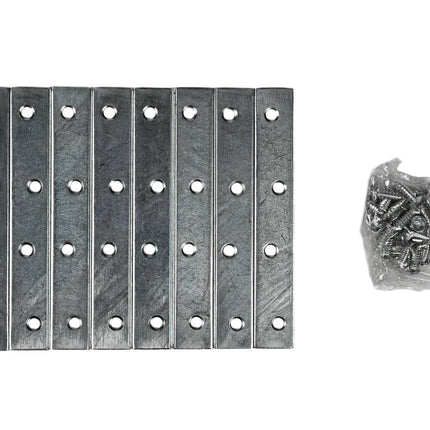 Verbindingsplaat 100x15mm 8 dlg met 32 schroeven voor houtbewerking
