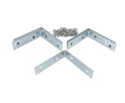 Stoelhoek Set 8 stuks 60x60x16 mm met 32 schroeven voor meubels.