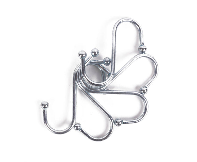 Verzinkte S-haken 75 mm, 5 stuks, ideaal voor keukengerei ophangen.