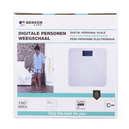 Personenweegschaal digitaal – Groot draagvermogen 180 kg, Kleur melkachtig wit