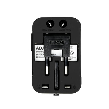 Internationale Reisadapter met 2 USB Poorten, Geschikt voor 150 Landen