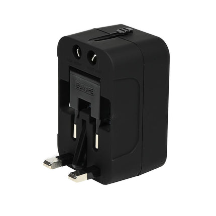 Internationale Reisadapter met 2 USB Poorten, Geschikt voor 150 Landen